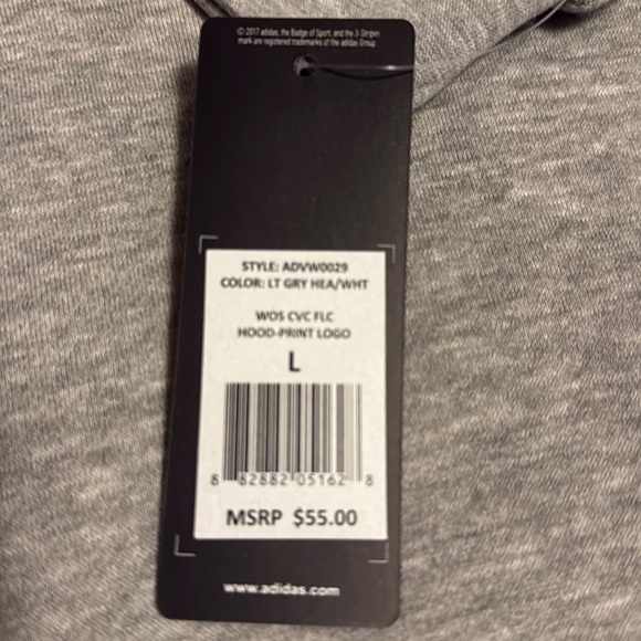 Adidas Women's Heather Gray Hoodie - Picture 6 of 8